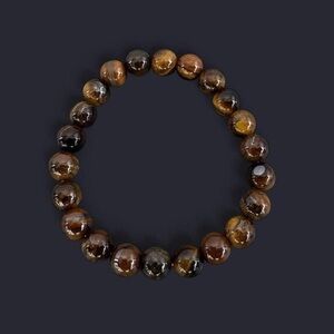 Tiger’s Eye Gemstone Bead Bracelet 8mm